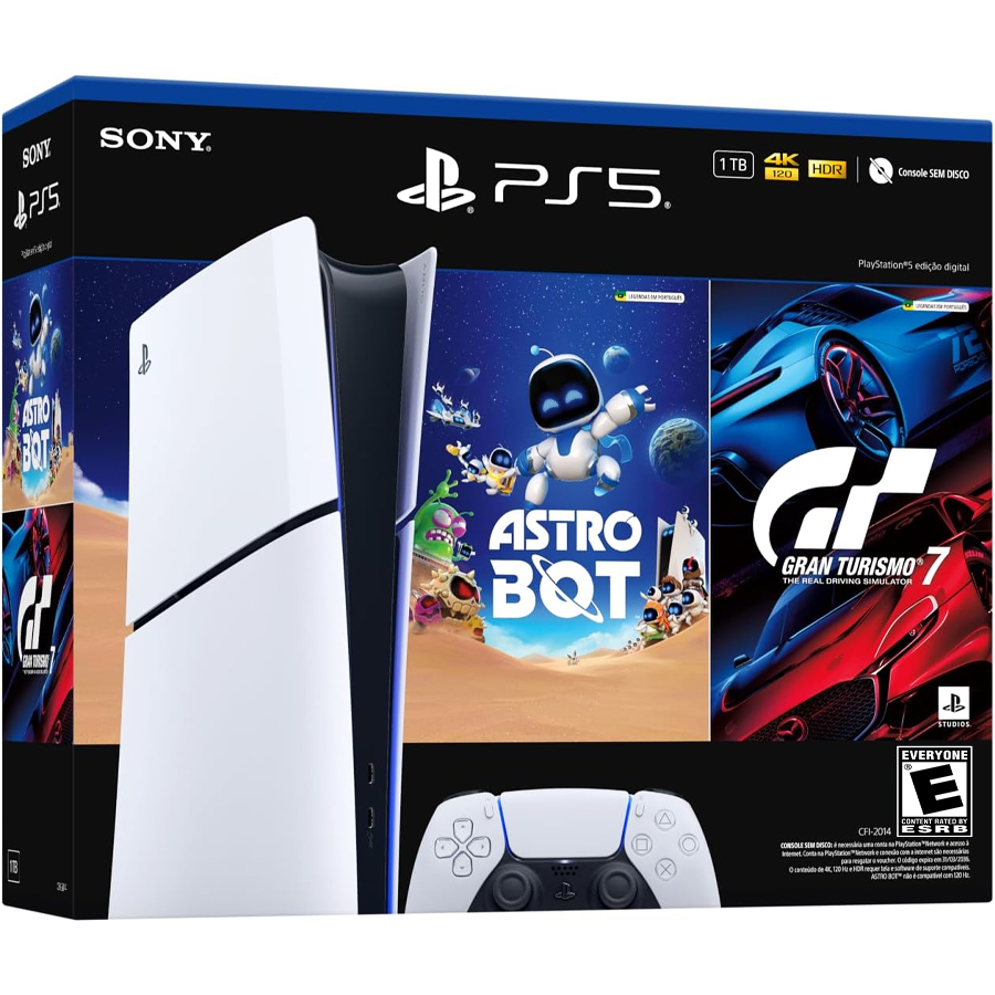 Sony Playstation 5 Slim 1 TB Digital Astro Bot + Gran Turismo 7 Bundle